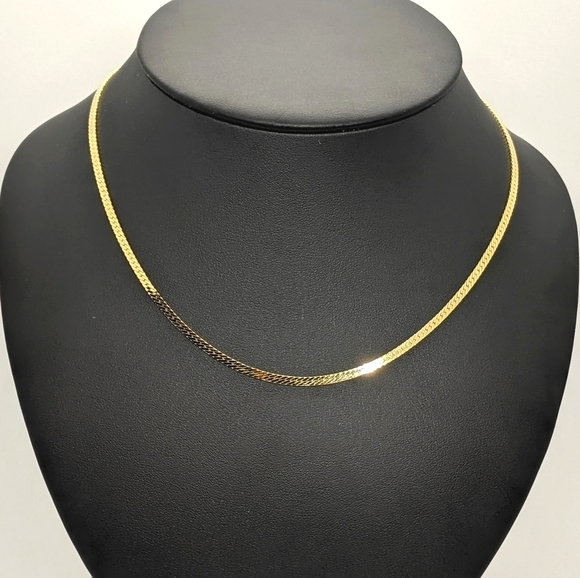 A&A+ Quatif Other - 3mm Diamond Cut Herringbone 14K Gold plated